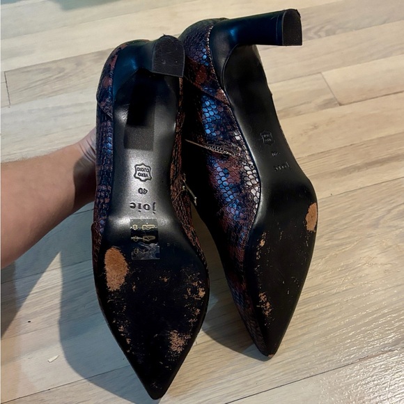 Joie  Snakeskin Embossed Leather Ankle Boots Sz 10 - Picture 7 of 7